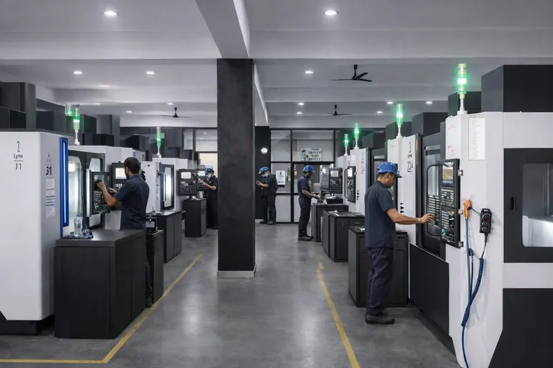 Machinists operating VMC machines at EGT